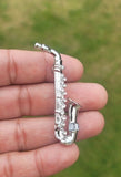Saxophone Music Brooch Rhinestone Vintage Look Gold Silver Plated Gift Pin K38 Queen broach