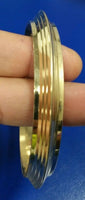 Sikh singh lines pure brass 22 ct gold look khalsa hindu healing chakri kara b3