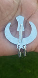 Sarbloh chand tora hand made punjabi sikh singh kaur khanda pin brooch gift bbb2