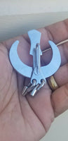 Sarbloh chand tora hand made punjabi sikh singh kaur khanda pin brooch gift bbb2