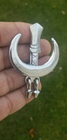Sarbloh chand tora hand made punjabi sikh singh kaur khanda pin brooch gift bbb2