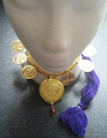 Punjabi Folk Cultural Bhangra Gidha Kaintha Taweets in Purple thread necklace T9
