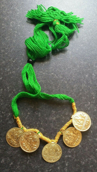 Punjabi Folk Cultural Bhangra Gidha Sat Kartar Taweets Green thread necklace C2