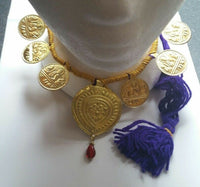 Punjabi Folk Cultural Bhangra Gidha Kaintha Taweets in Purple thread necklace T9