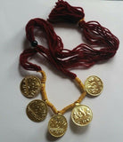 Punjabi Folk Cultural Bhangra Gidha Sat Kartar Taweet MAROON Thread necklace C8