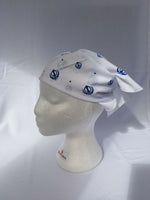 Sikh Hindu Blue Khandas White bandana Head Wrap Gear Rumal Handkerchief Gift