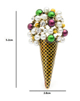 Ice cream cone brooch celebrity vintage look gold plated design pin broach k13