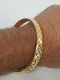 Two Tone Kara Silver Gold Plated XX Cross Design Bangle Hindu Sikh Singh Kaur U4R Bracelet Unisex Kada