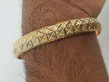 Two Tone Kara Silver Gold Plated XX Cross Design Bangle Hindu Sikh Singh Kaur U4R Bracelet Unisex Kada