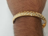 Two Tone Kara Silver Gold Plated XX Cross Design Bangle Hindu Sikh Singh Kaur U4R Bracelet Unisex Kada