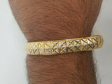 Two Tone Kara Silver Gold Plated XX Cross Design Bangle Hindu Sikh Singh Kaur U4R Bracelet Unisex Kada