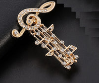 Music Note Brooch Vintage Look Gold plated Celebrity Concert Broach King Pin i11