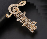 Music Note Brooch Vintage Look Gold plated Celebrity Concert Broach King Pin i11