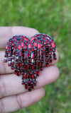 Red Heart Celebrity Brooch Stunning Vintage Look Retro Style Love Broach Pin D5R