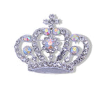 Crown brooch stunning vintage look silver plated stones royal design broach u18
