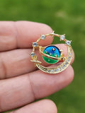 Moon Universe Brooch Vintage Look Gold Plated Celebrity Star Broach Lucky Pin U2