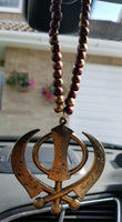 Acrylic vintage look punjabi sikh kaur singh khanda pendant for car rear mirror