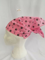Sikh Hindu Pink bandana Head Wrap Gear Rumal Handkerchief Gift Black Khandas