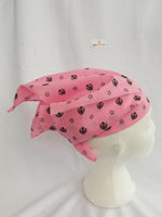 Sikh Hindu Pink bandana Head Wrap Gear Rumal Handkerchief Gift Black Khandas