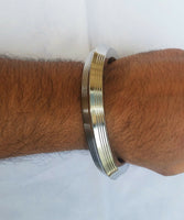 Stainless steel kara sikh kada chunky nine lines singh khalsa taksali bangle l15