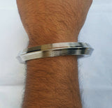 Stainless steel kara sikh kada chunky nine lines singh khalsa taksali bangle l15