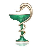 Stunning diamonte gold plated wine glass with snake christmas brooch cake pin c9