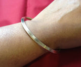 Brass sikh kara lines design gold look kada hindu singh kaur bangle d9 bracelet