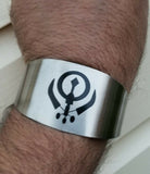 Unisex Singh Kaur Steel Clip On Sikh Khanda Kara adjustable Size Kada Bracelet Q