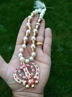 Gold plated punjabi sikh khanda stunning pendant red blue car rear mirror hanger