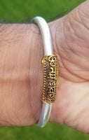 Om namo shivay bracelet kara hindu kada trishul trident rudraksha bead bangle i8