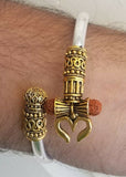 Om namo shivay bracelet kara hindu kada trishul trident rudraksha bead bangle i8