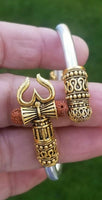 Om namo shivay bracelet kara hindu kada trishul trident rudraksha bead bangle i8
