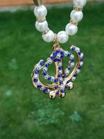 Gold plated punjabi sikh khanda stunning pendant red blue car rear mirror hanger
