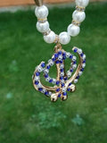 Gold plated punjabi sikh khanda stunning pendant red blue car rear mirror hanger