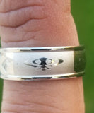 Silver plated khanda ring engraved fashion sikh singh kaur khalsa challa h26