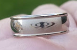 Silver plated khanda ring engraved fashion sikh singh kaur khalsa challa h26