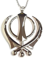 3d sikh khanda pendant for rear view mirror chrome l