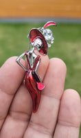 Stunning vintage look silver plated retro lady celebrity brooch broach pin f10