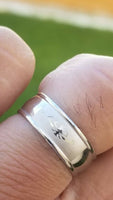 Silver plated khanda ring engraved fashion sikh singh kaur khalsa challa h26
