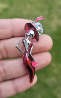 Stunning vintage look silver plated retro lady celebrity brooch broach pin f10