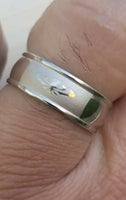 Silver plated khanda ring engraved fashion sikh singh kaur khalsa challa h26