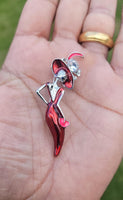 Stunning vintage look silver plated retro lady celebrity brooch broach pin f10