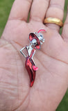 Stunning vintage look silver plated retro lady celebrity brooch broach pin f10