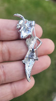 Stunning vintage look silver plated retro lady celebrity brooch broach pin f10