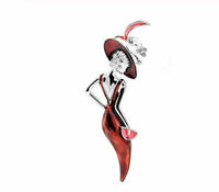 Stunning vintage look silver plated retro lady celebrity brooch broach pin f10