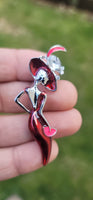 Stunning vintage look silver plated retro lady celebrity brooch broach pin f10