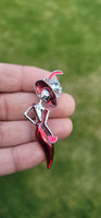 Stunning vintage look silver plated retro lady celebrity brooch broach pin f10