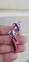 Stunning vintage look silver plated retro lady celebrity brooch broach pin f10
