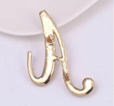 Vintage look gold plated letter a faux pearls brooch suit coat broach pin ao8