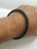 Black SARBLOH STEEL Pure Iron Round Smooth Sikh Singh Kaur Khalsa Kara BANGLE H8